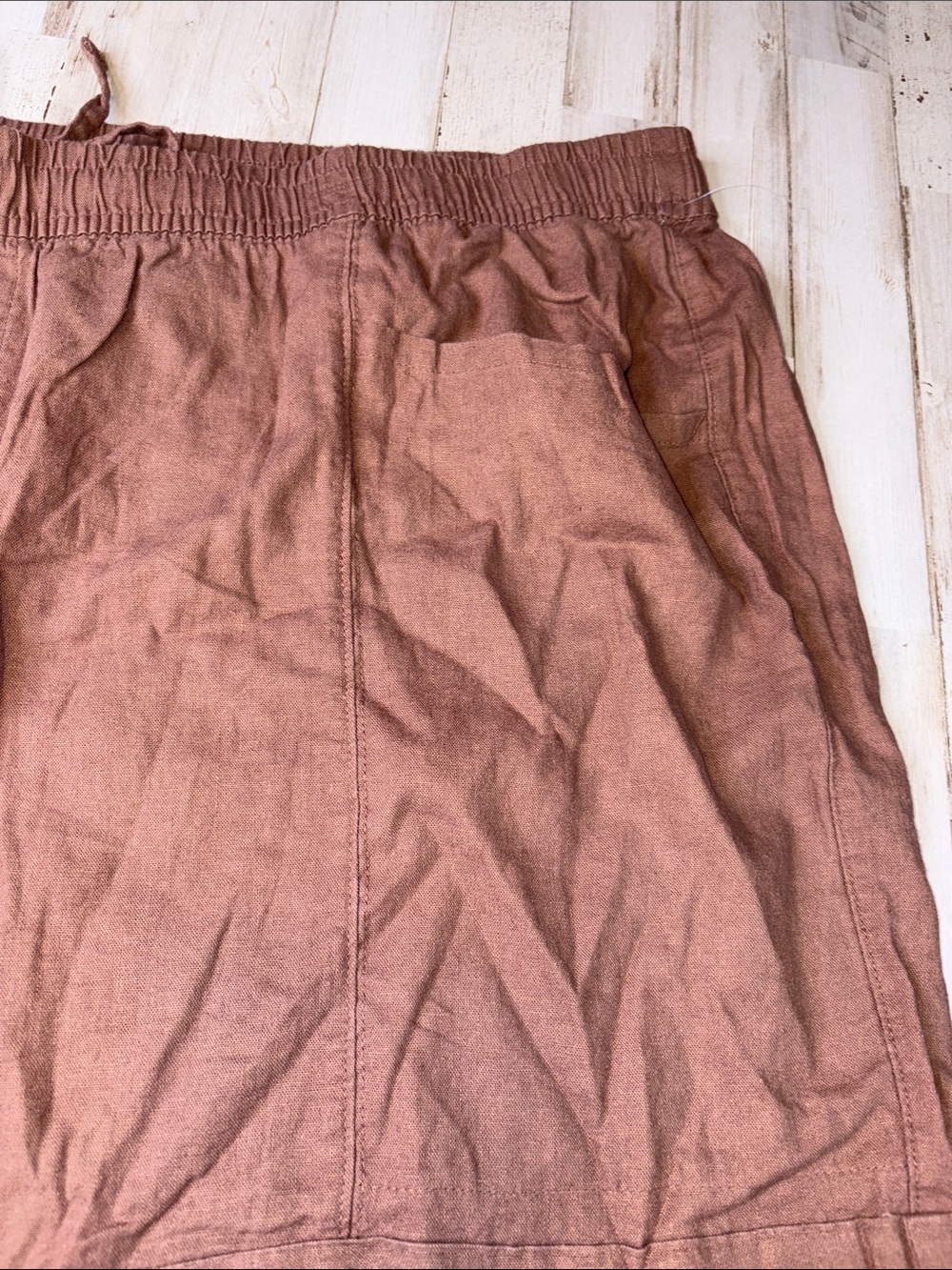 Old Navy Linen Brown Strawstring-Elastic-Waist Causal Shorts Plus Size 4X - Picture 5 of 15